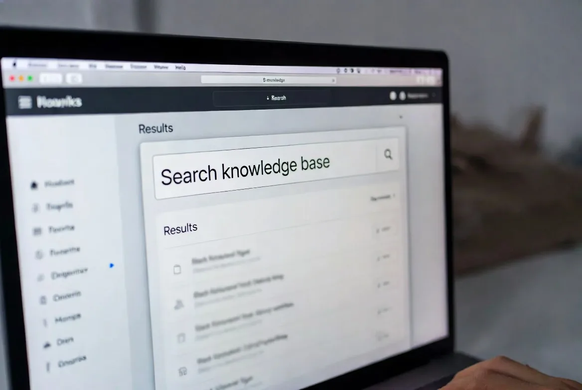 using search function to find information in knowledge base