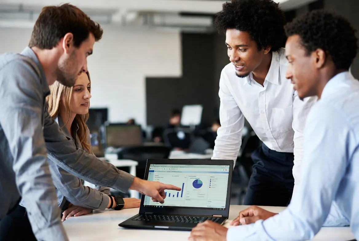 team planning implementation of AI automation system