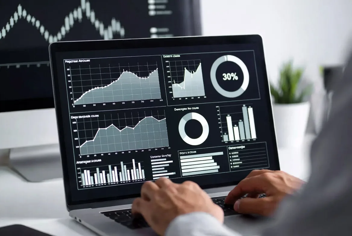 analyzing data with AI reporting dashboard and charts