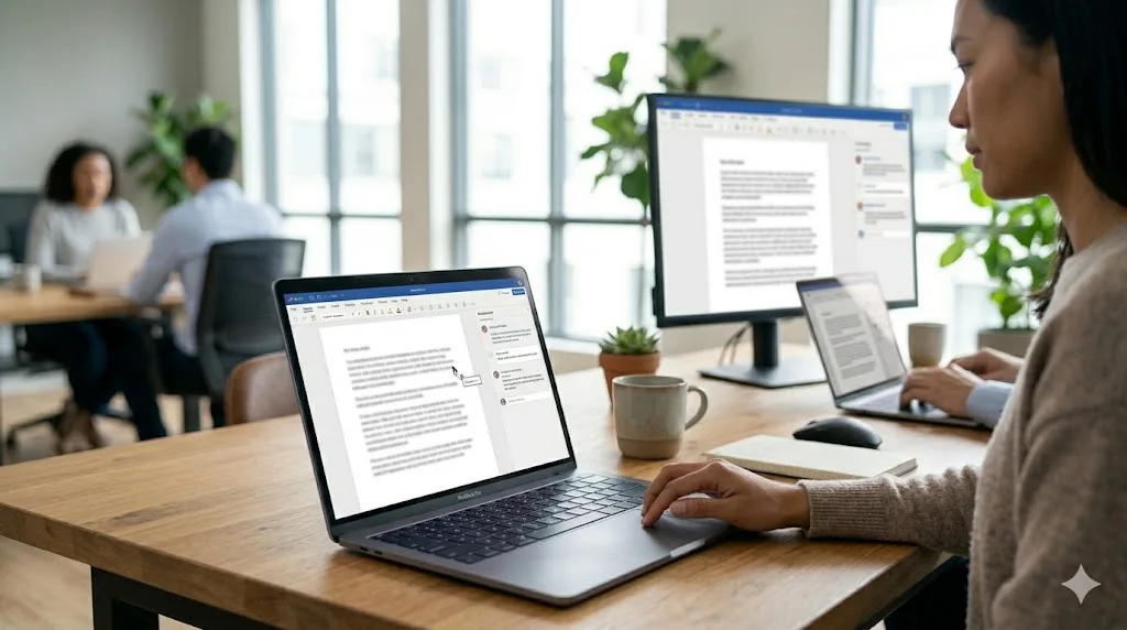 editing shared document with comments and suggestions in real time