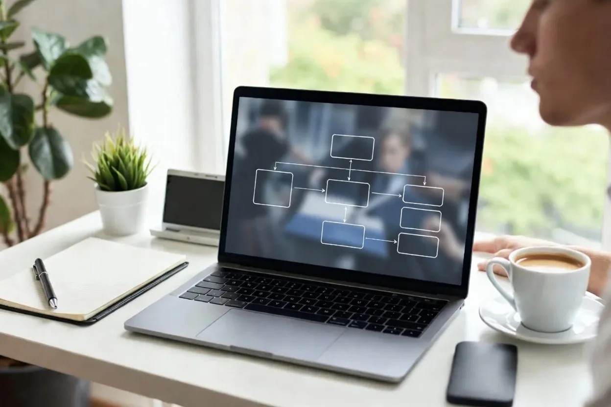 analyzing different change management models on laptop